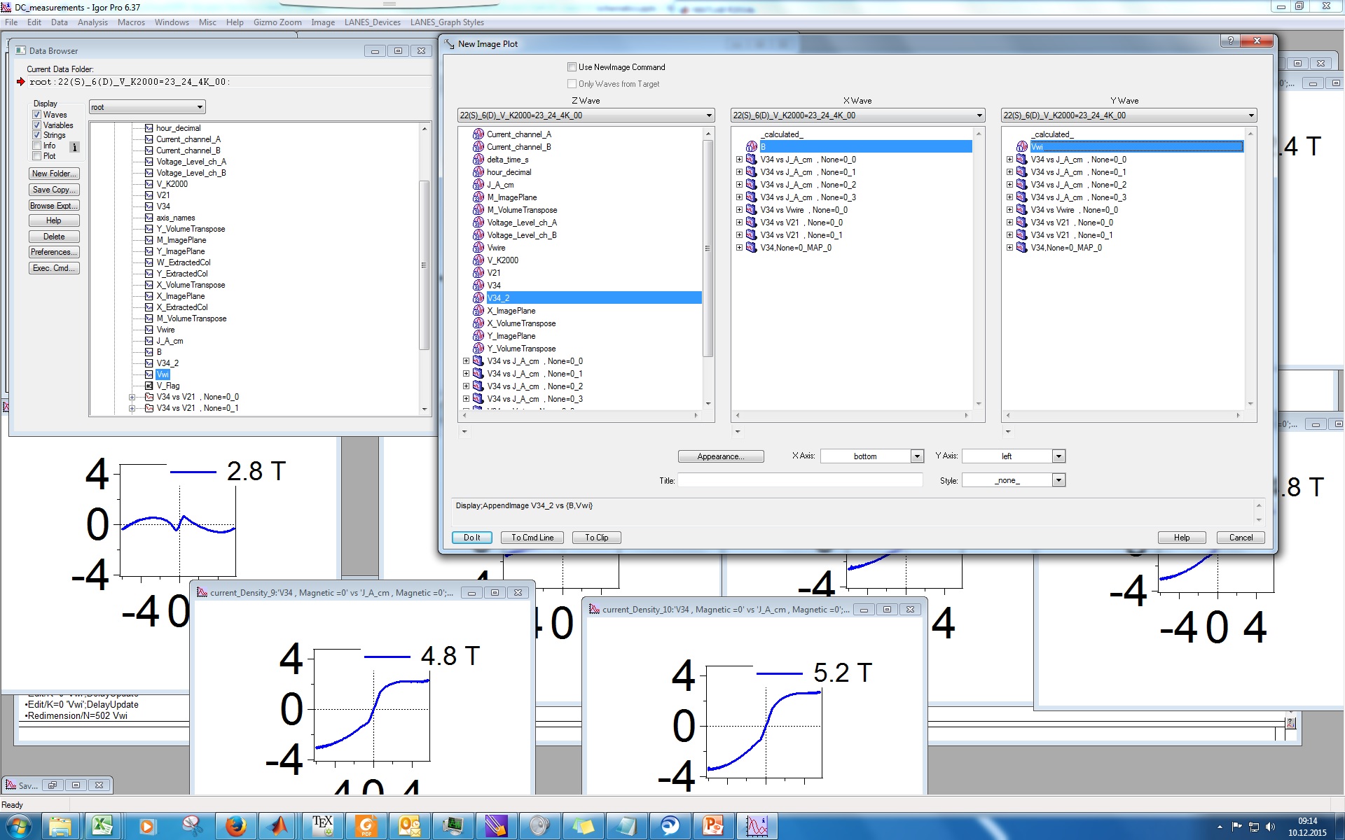 Create an image from a not scaled matrix wave